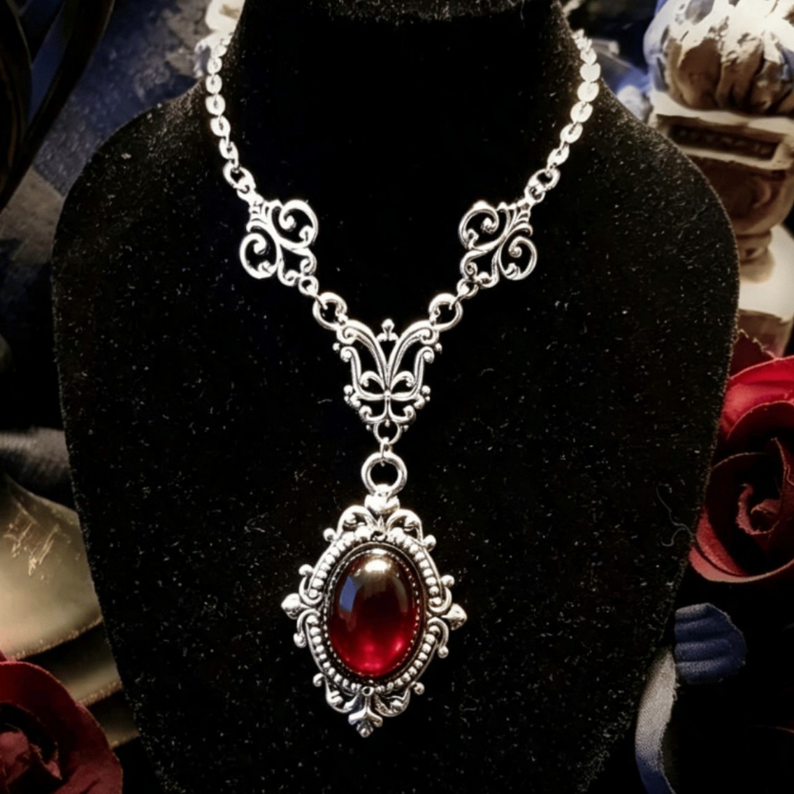 Women'S Victorian Accessories - Colar Camafeu Vampiro, Camafeu de Sangue,