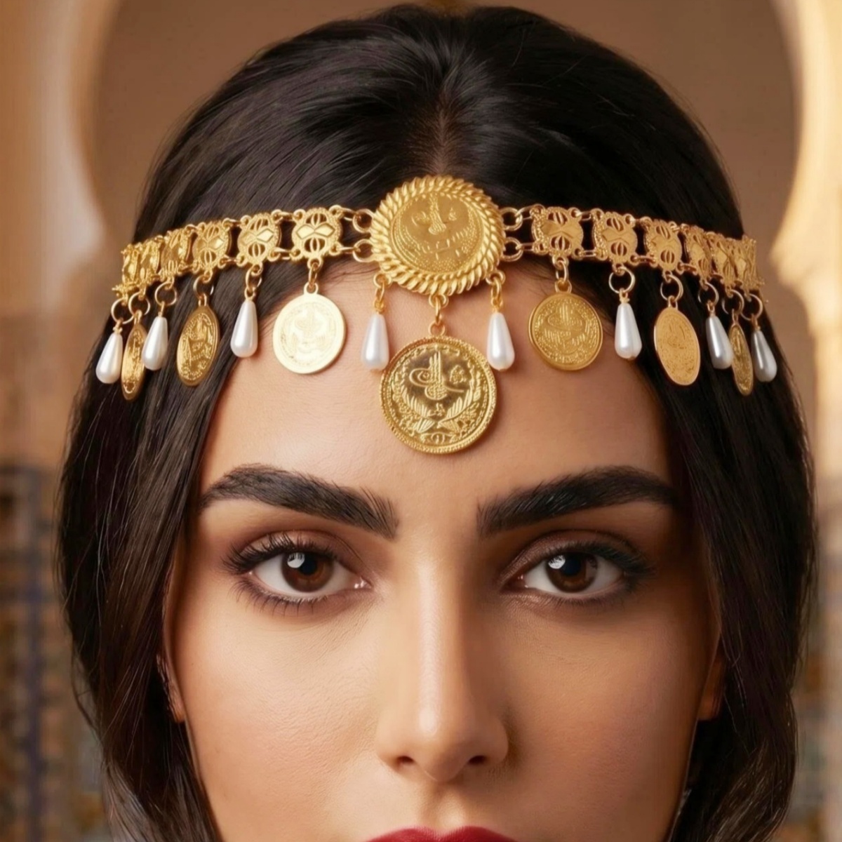 Women'S Egyptian Accessories - Joia de cabeça curda, corrente de