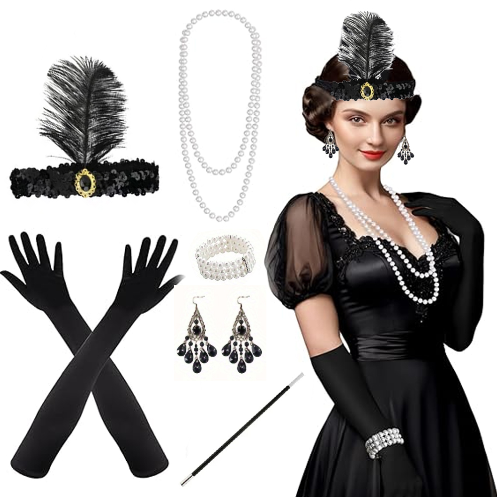 Women'S Accessories In The 1920S - PESENAR Conjunto de Acessórios Flapper dos