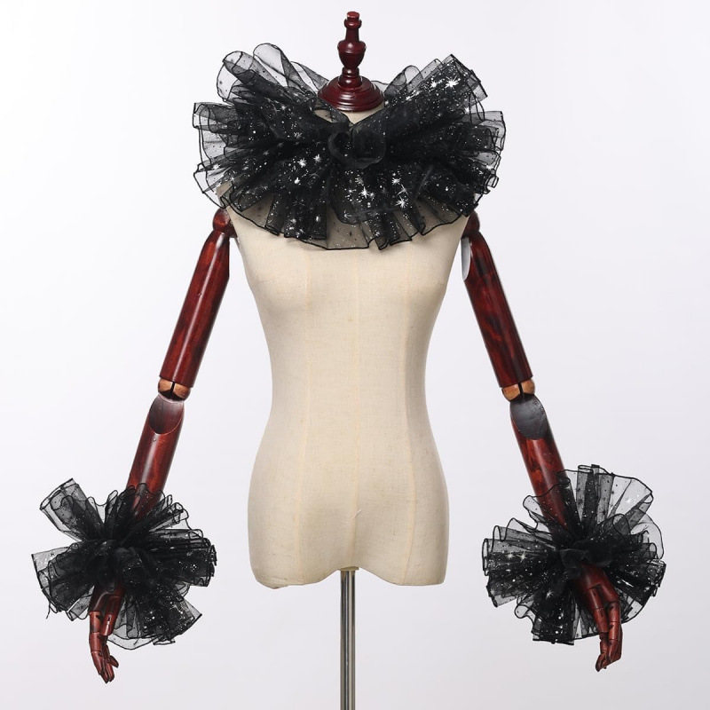Women'S Victorian Accessories - Jester gola plissada pescoço ruff palhaço