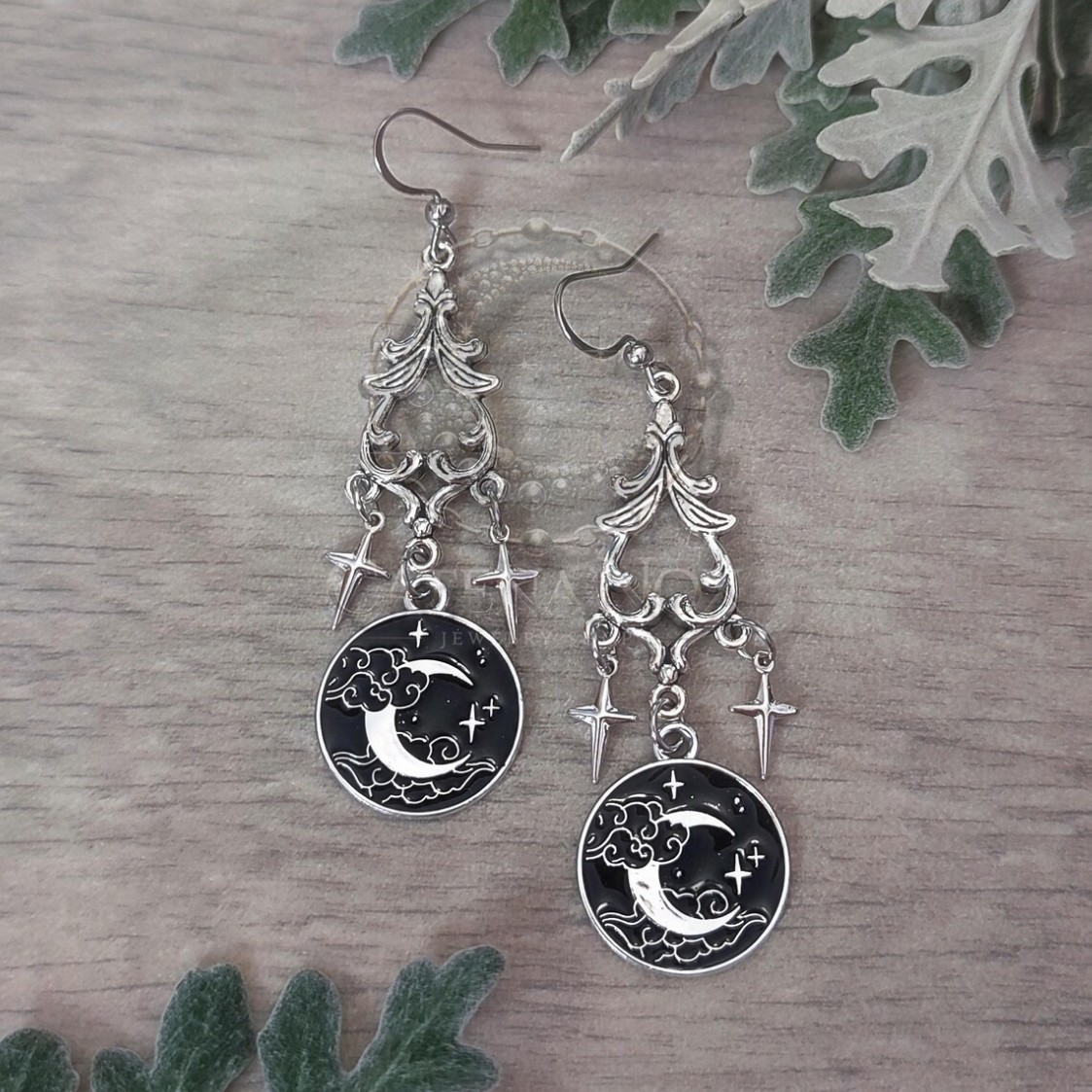 Women'S Victorian Accessories - Brinco Moon Magic, joias góticas, acessórios