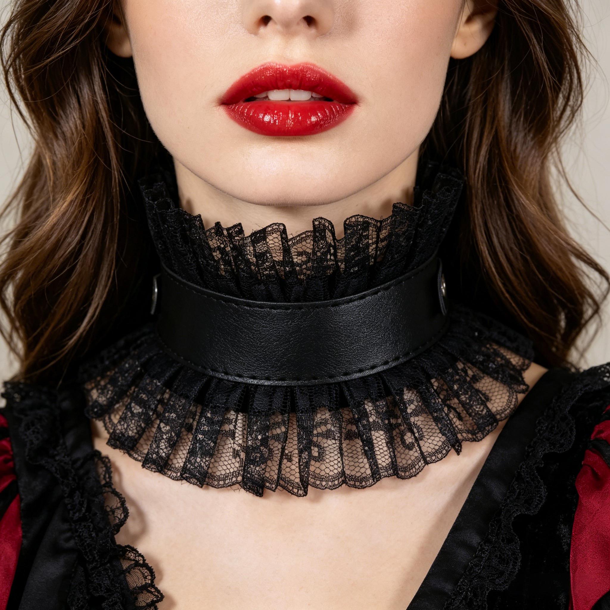 Women'S Victorian Accessories - Colar Choker Vintage Feminino Gótico Preto