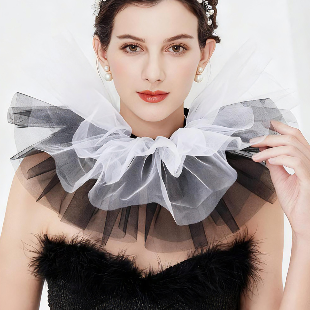 Moda tule plissado colar para  - Women'S Victorian Accessories avaliação e preço