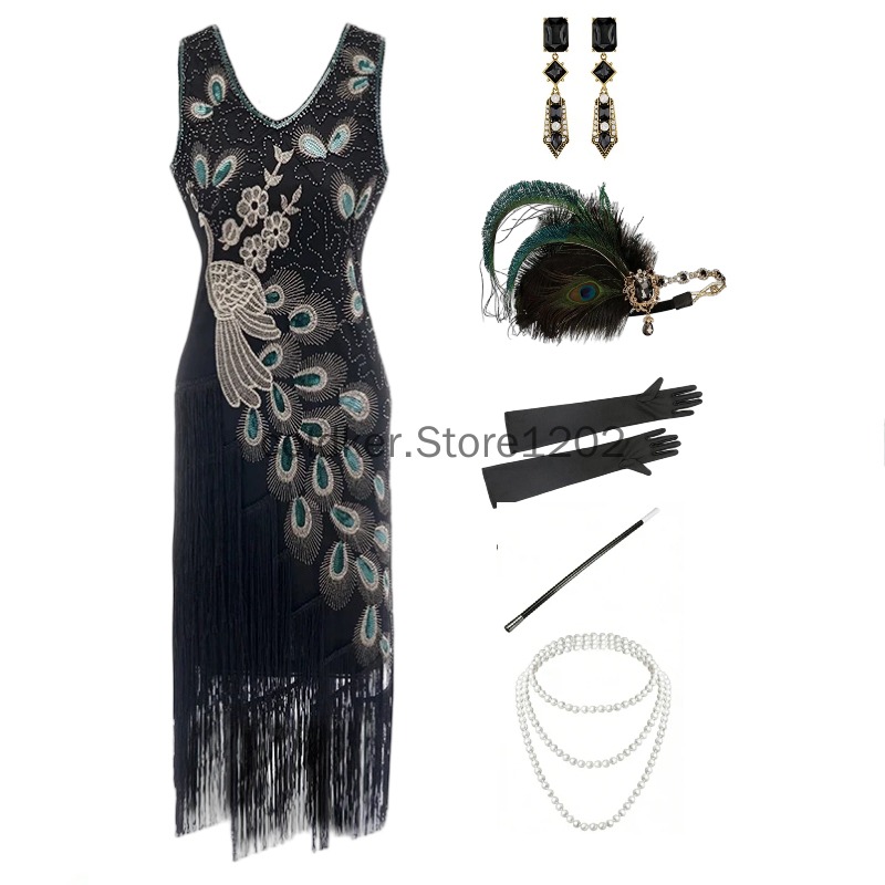 Vestido Flapper dos anos 1920  - Women'S Accessories In The 1920S avaliação e preço