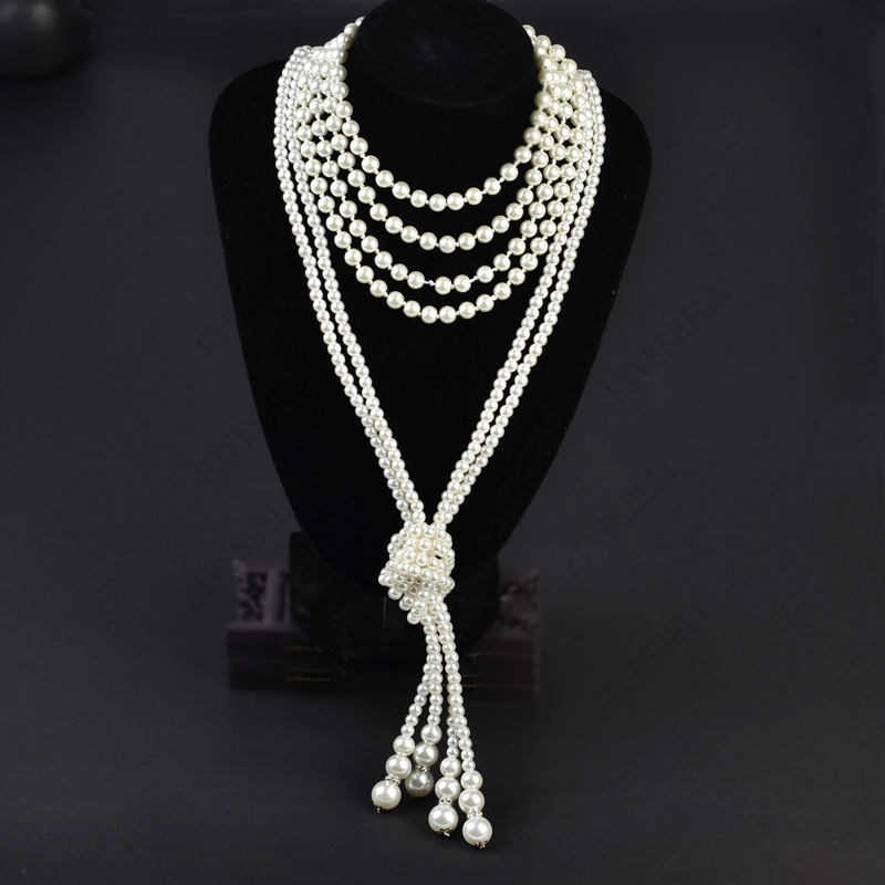 1920s pérolas colar moda pérol - Women'S Accessories In The 1920S avaliação e preço