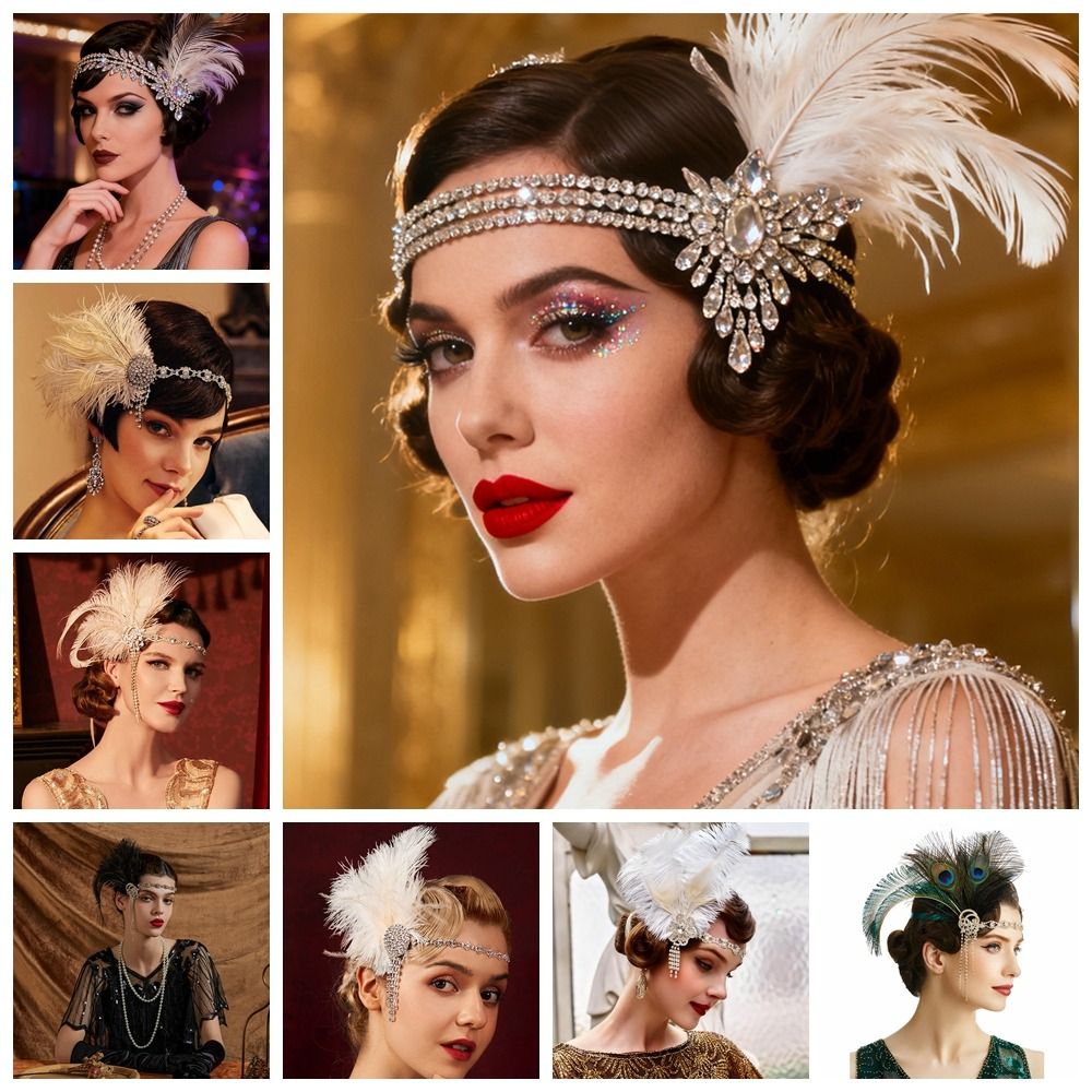 Retro vintage pena bandana lan - Women'S Accessories In The 1920S avaliação e preço
