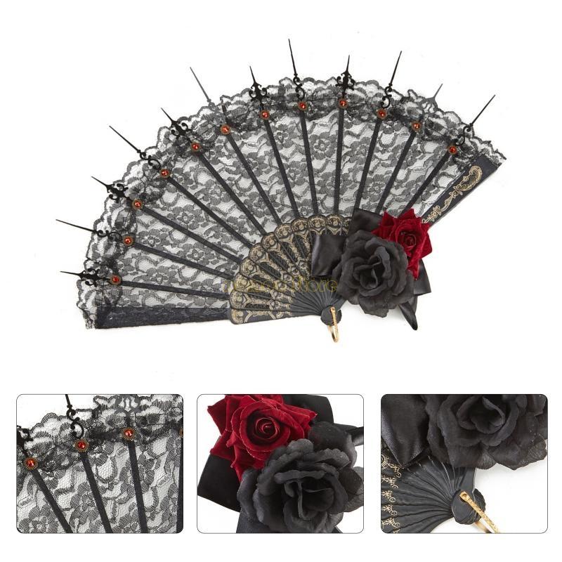 31bf fã gótico vitoriano fã re - Women'S Victorian Accessories avaliação e preço