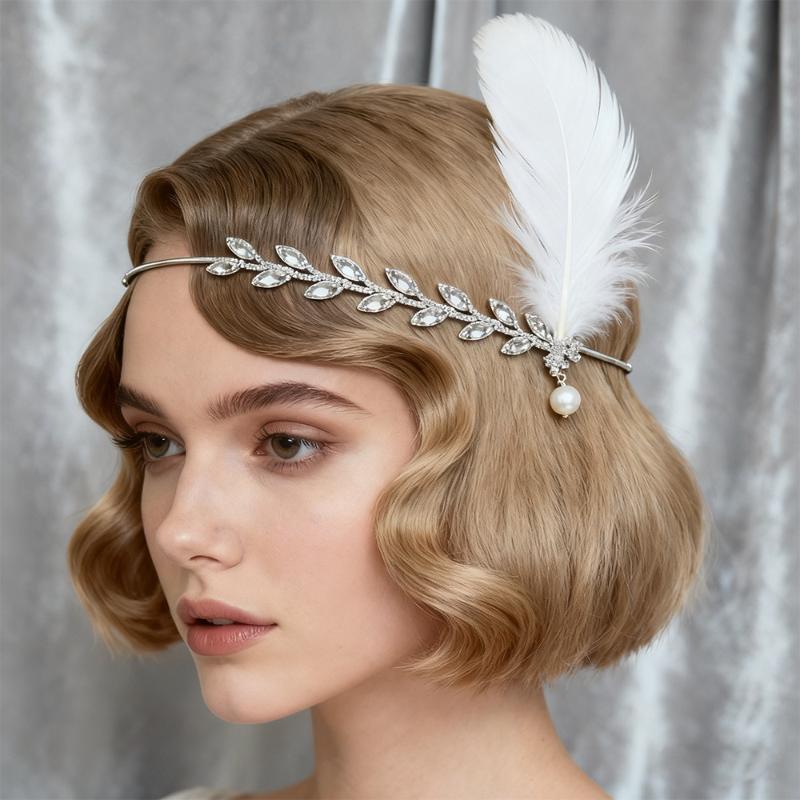Tiara de Plumas Estilo Flapper - Women'S Accessories In The 1920S avaliação e preço