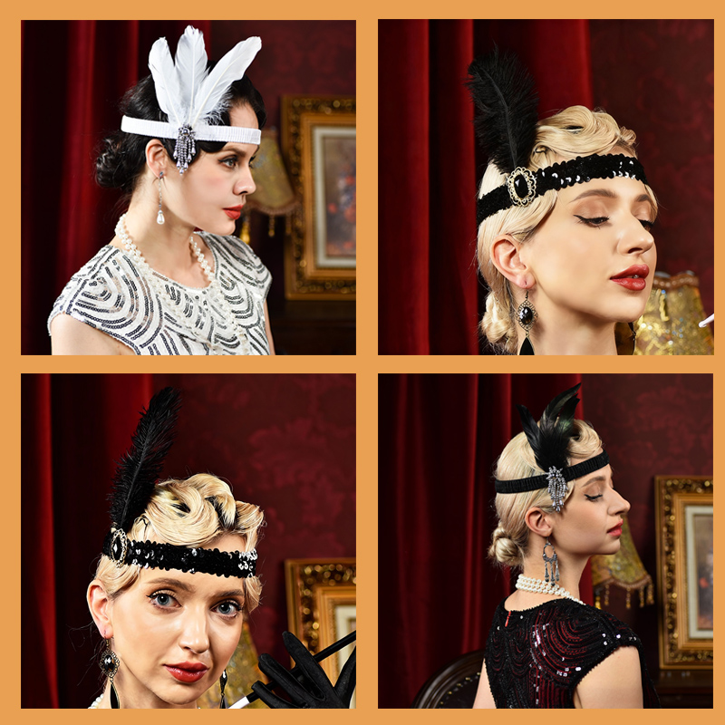 6-48 pçs 1920s flapper bandana - Women'S Accessories In The 1920S avaliação e preço