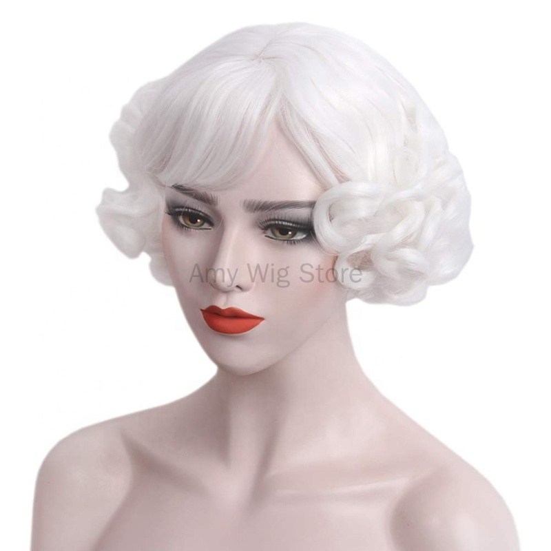 1920s Retro Curto Branco Peruc - Women'S Accessories In The 1920S avaliação e preço